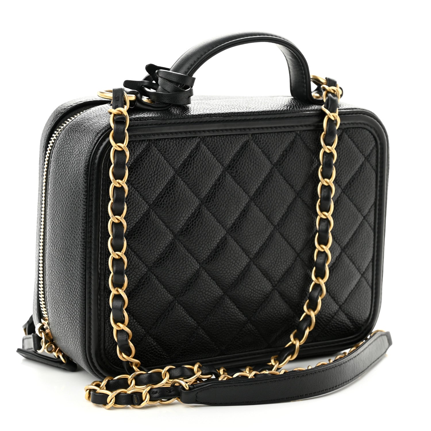 Chanel Caviar Quilted Medium CC Filigree Vanity Case Black 3 of 10