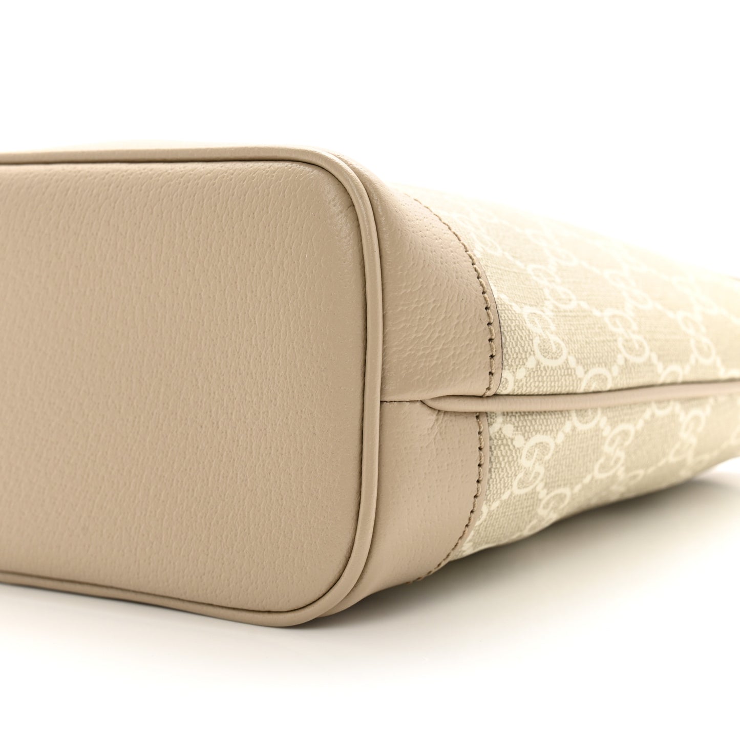 GG Supreme Monogram Textured Dollar Calfskin Mini Ophidia Shoulder Tote Bag Bag Beige Mystic White Oatmeal