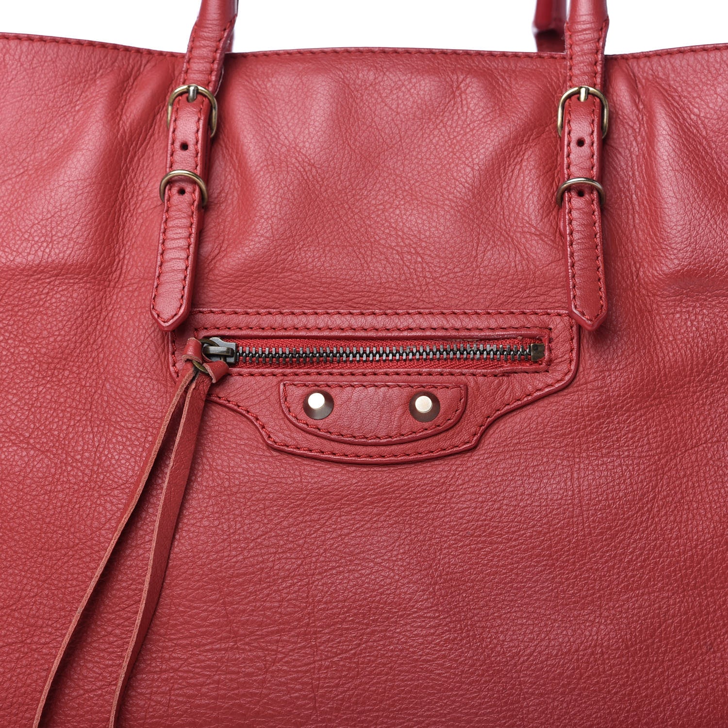 Balenciaga Veau Souple Papier A4 Zip Around Tote Rouge 10 of 10