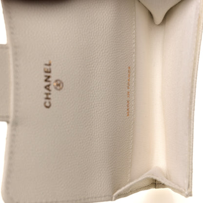Chanel Caviar Quilted Flap Card Holder Wallet White 10 of 18