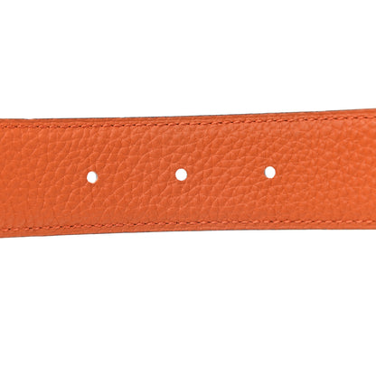 Hermes Box Togo 32mm H Belt 80 Black Orange 4 of 6