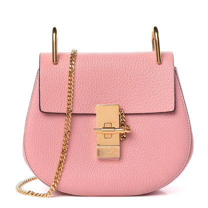Chloe Grained Lambskin Mini Drew Shoulder Bag Washed Pink 1 of 10