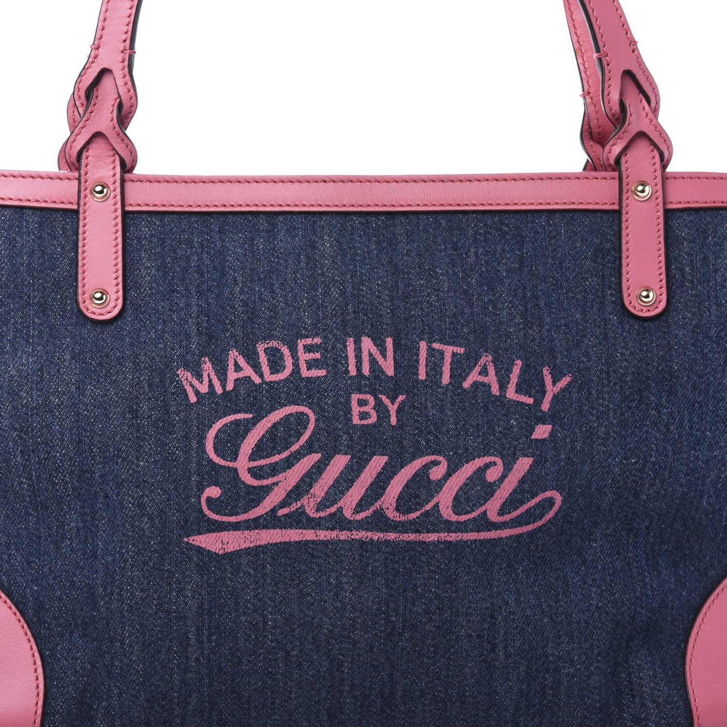 Denim Calfskin Denim Tote Pink