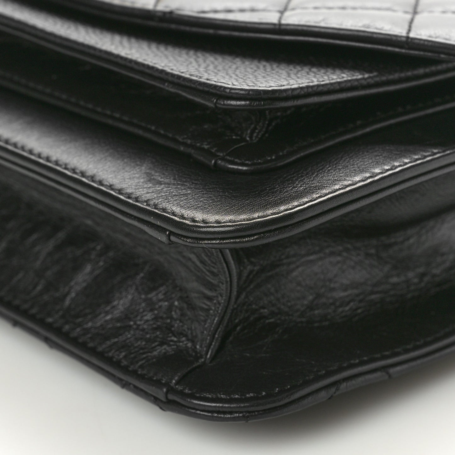Calfskin Caviar Quilted Chain Handle Flap Black