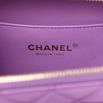 Chanel Lambskin Quilted Mini Pick Me Up Vanity Case Purple 7 of 11