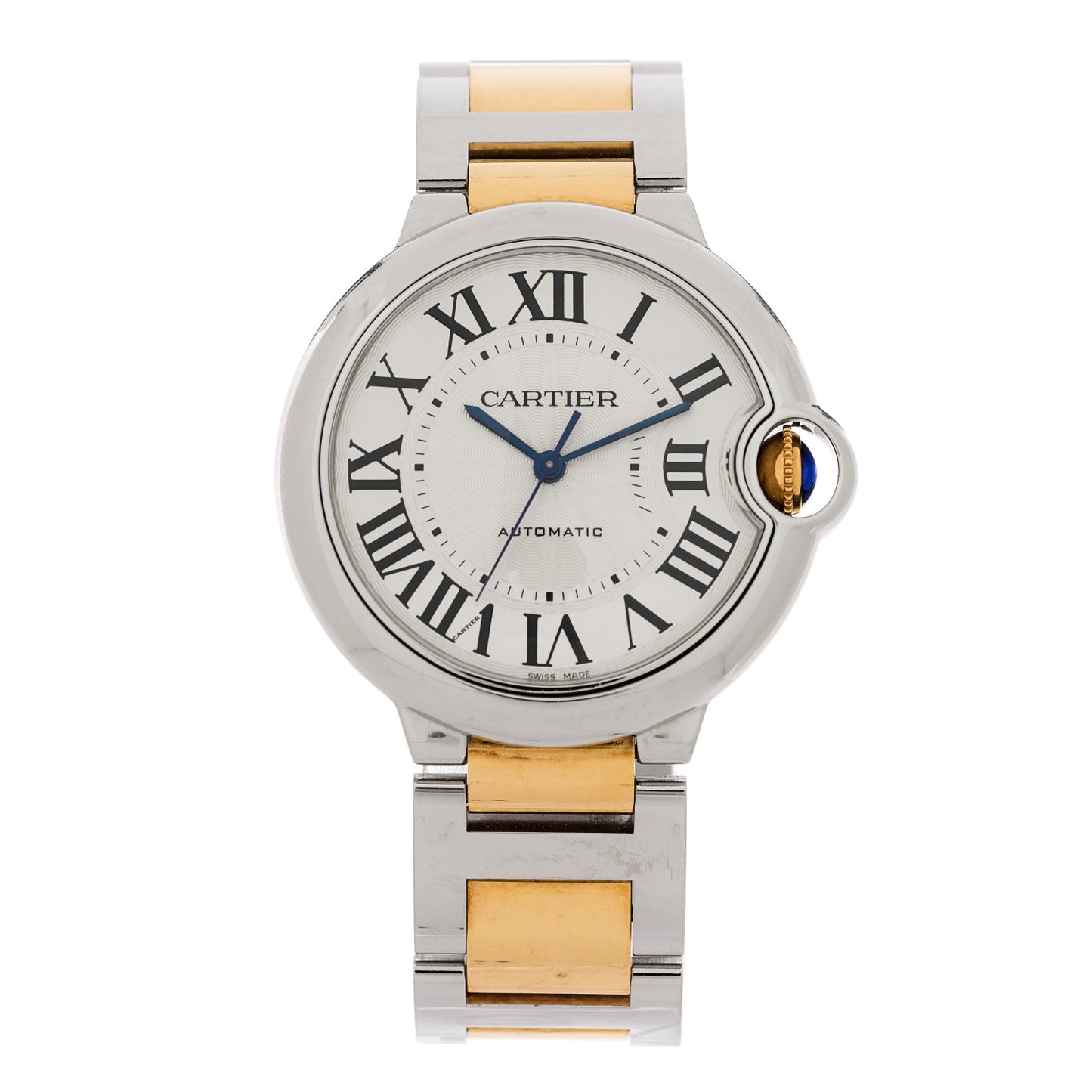 Stainless Steel 18K Yellow Gold 36mm Ballon Bleu De Cartier Automatic Watch