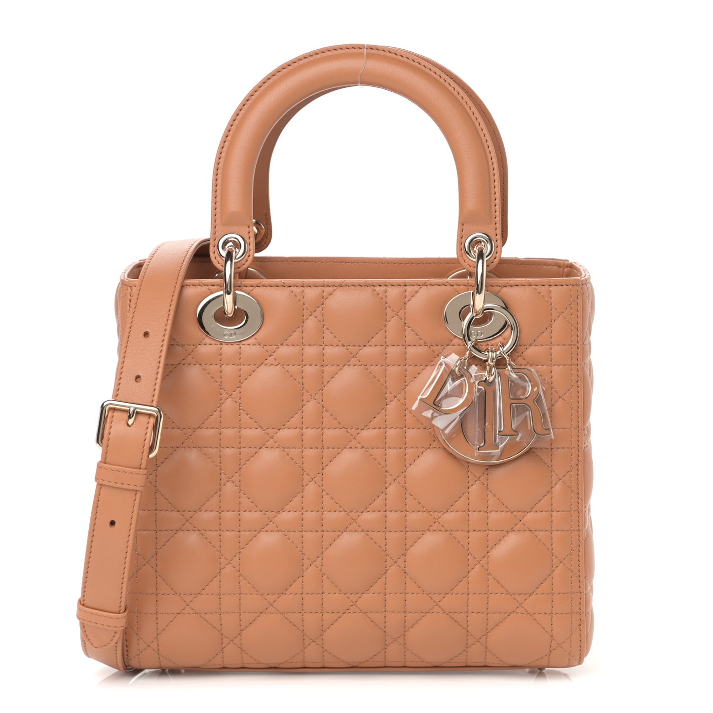 Lambskin Cannage Medium Lady Dior Amber