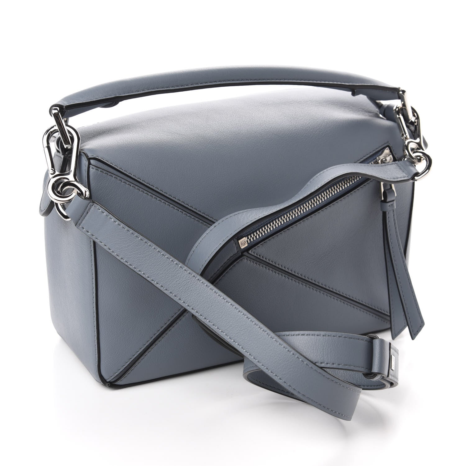 Loewe Calfskin Small Puzzle Bag Stone Blue 3 of 10