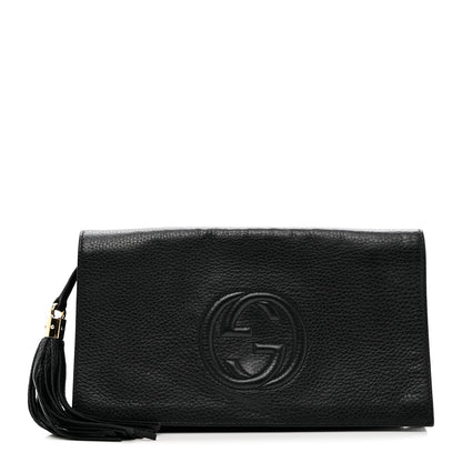 Gucci Pebbled Calfskin Medium Soho Clutch Black 1 of 11