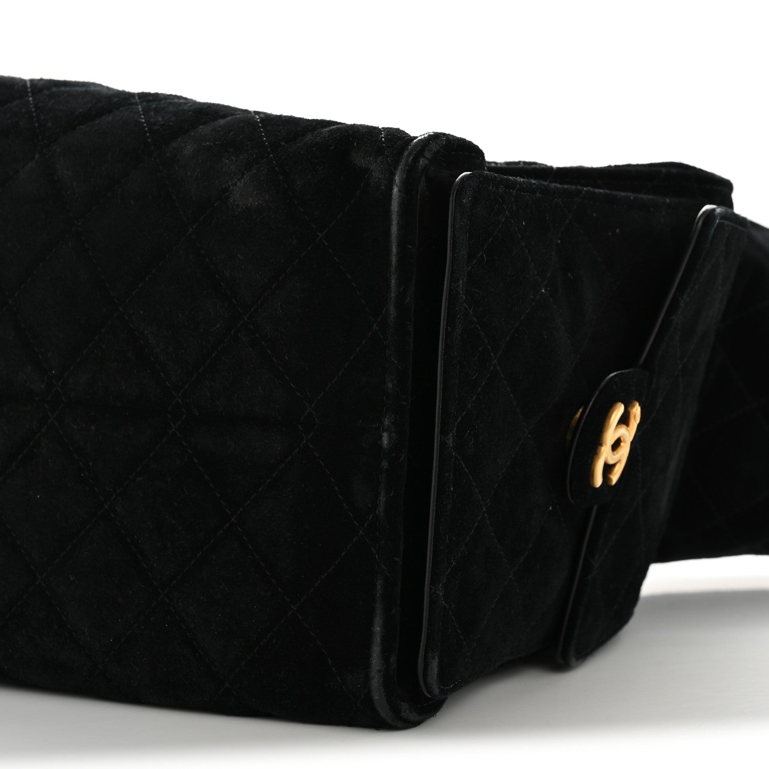 Chanel Suede Quilted Medium Chanel 25 Handbag Black 10 of 13