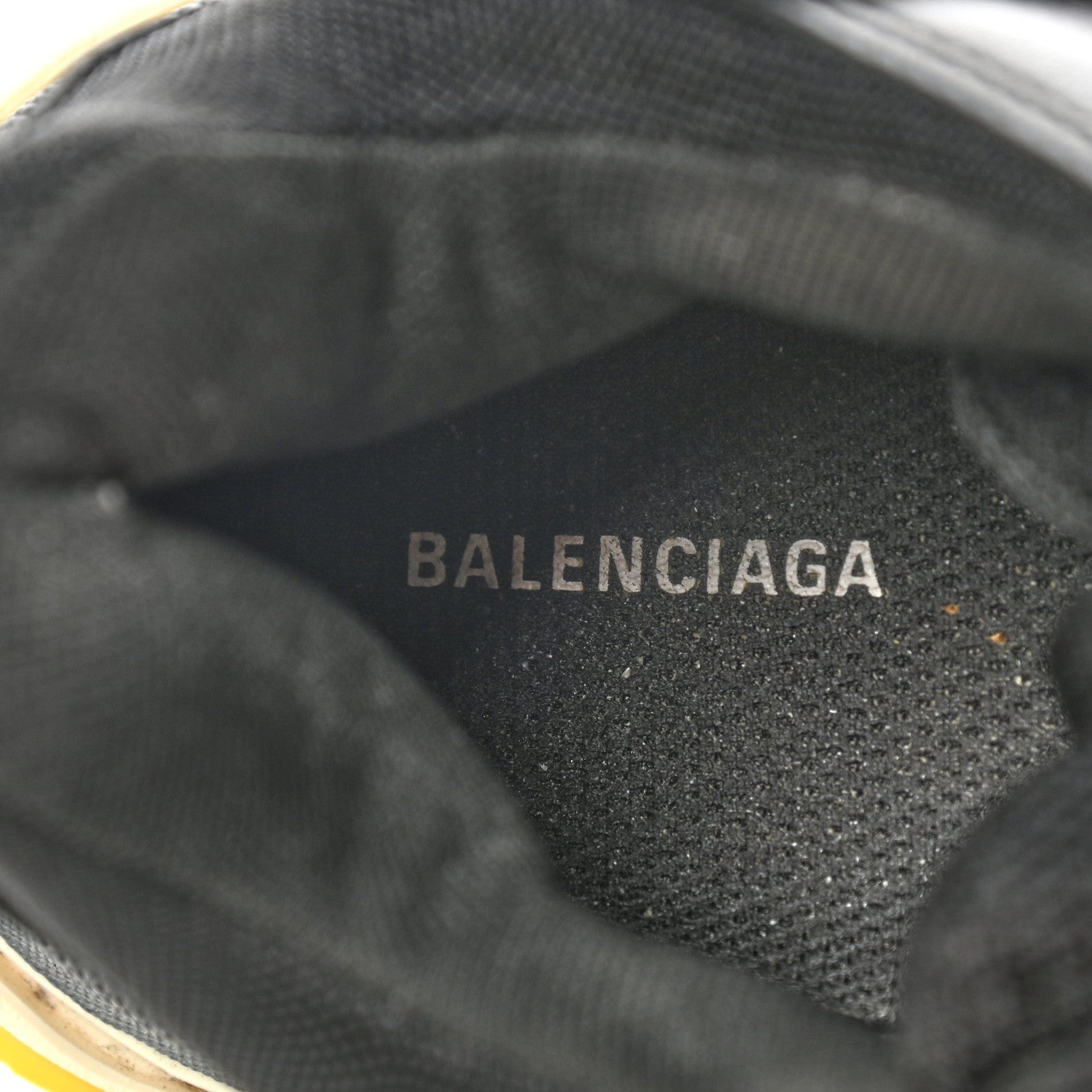 Balenciaga Fabric Mesh Womens Triple S Sneakers 41 Black Yellow 7 of 8