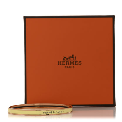 Hermes Enamel Printed Extra Narrow Fusion Bracelet Rose Candeur Poussin 6 of 6