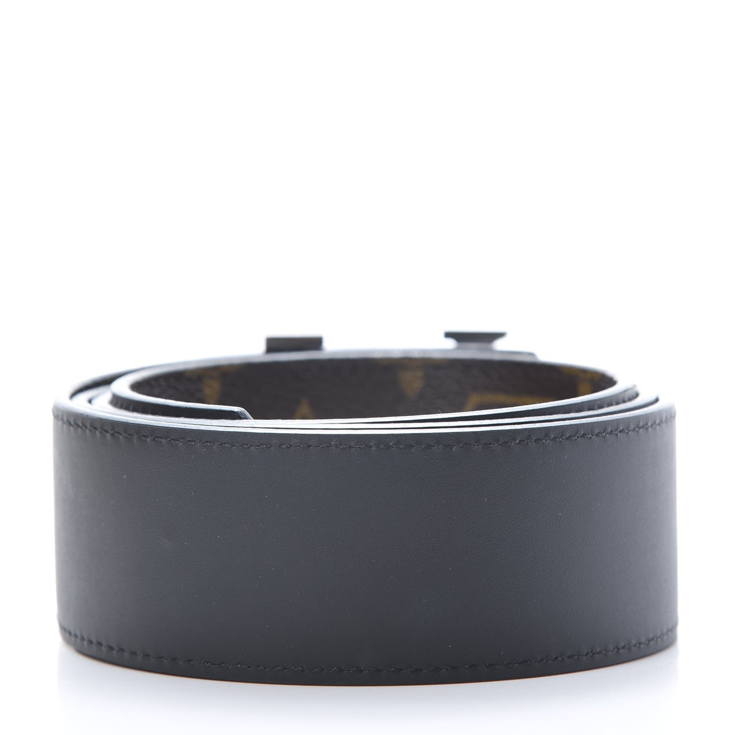 Louis Vuitton Calfskin Monogram 40mm LV Initiales Reversible Belt 90 36 Black 2 of 9
