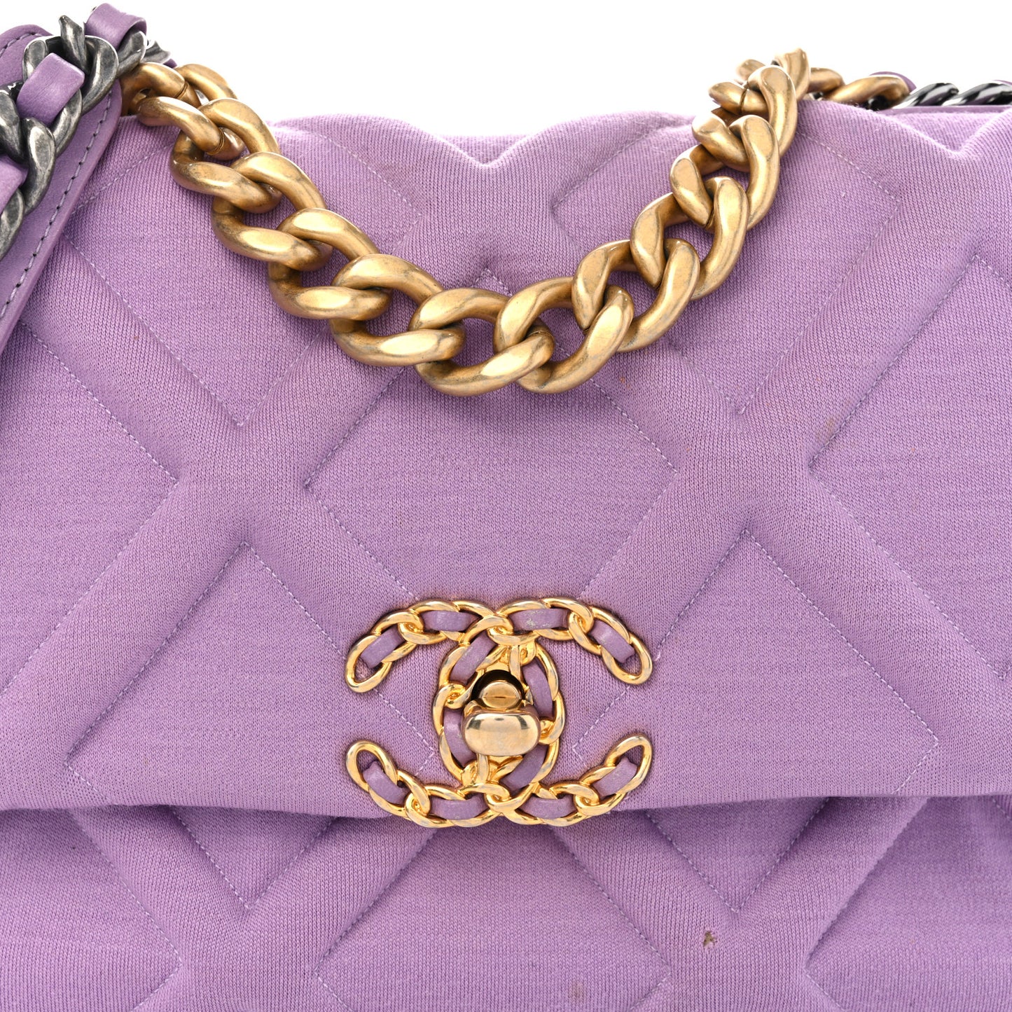 Jersey Lambskin Quilted Medium Chanel 19 Light Flap Purple