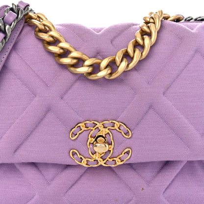 Chanel Jersey Lambskin Quilted Medium Chanel 19 Light Flap Purple 8 of 11
