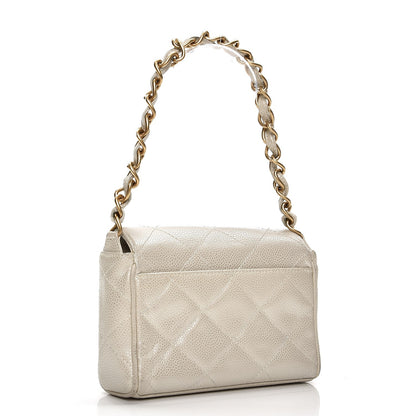 Chanel Caviar Quilted Mini Evening Bag Pearl 3 of 14