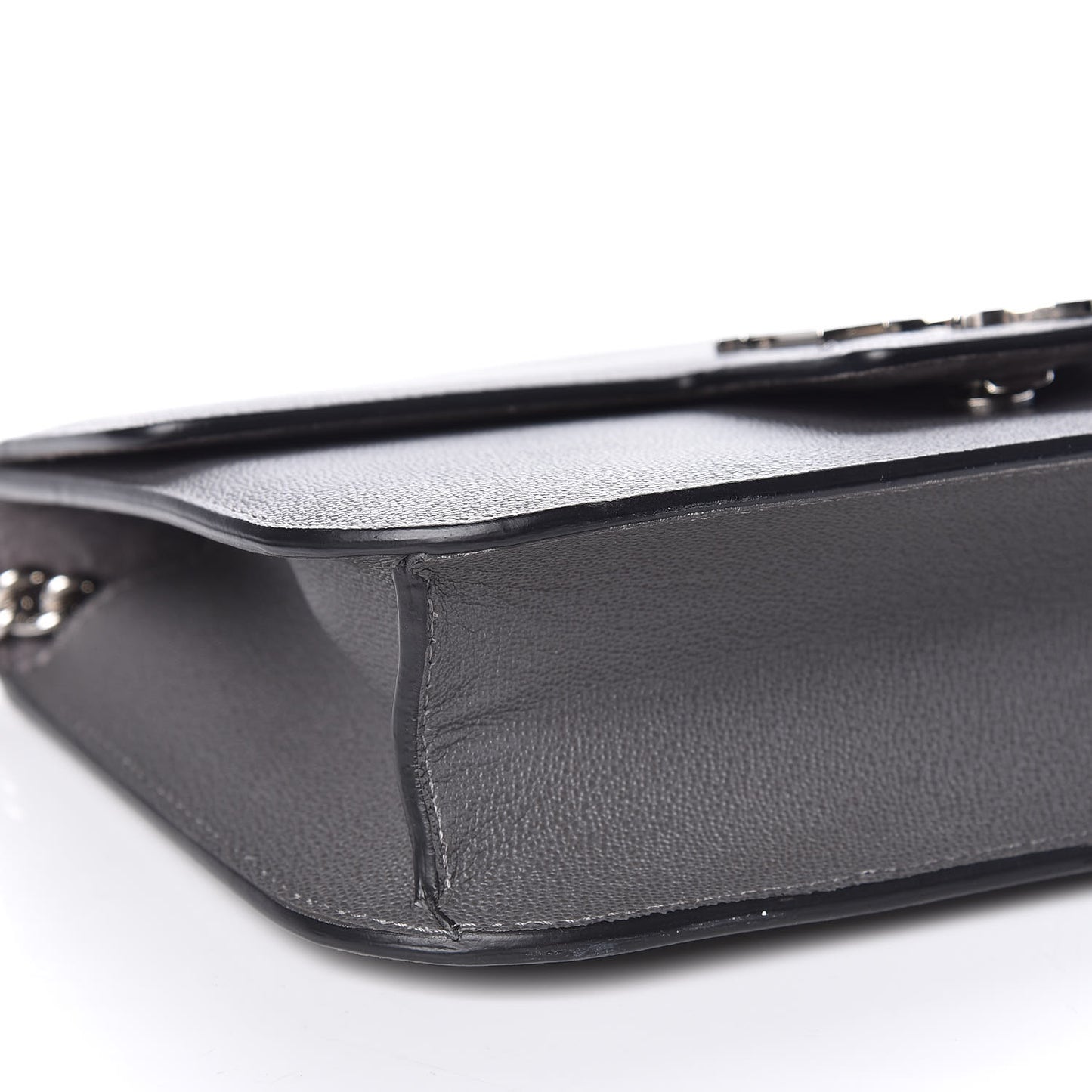 Calfskin Medium Insignia Flap Grey