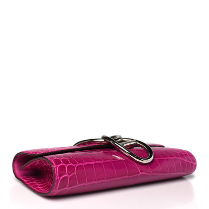 Hermes Shiny Niloticus Crocodile Egee Clutch Rose Scheherazade 4 of 8