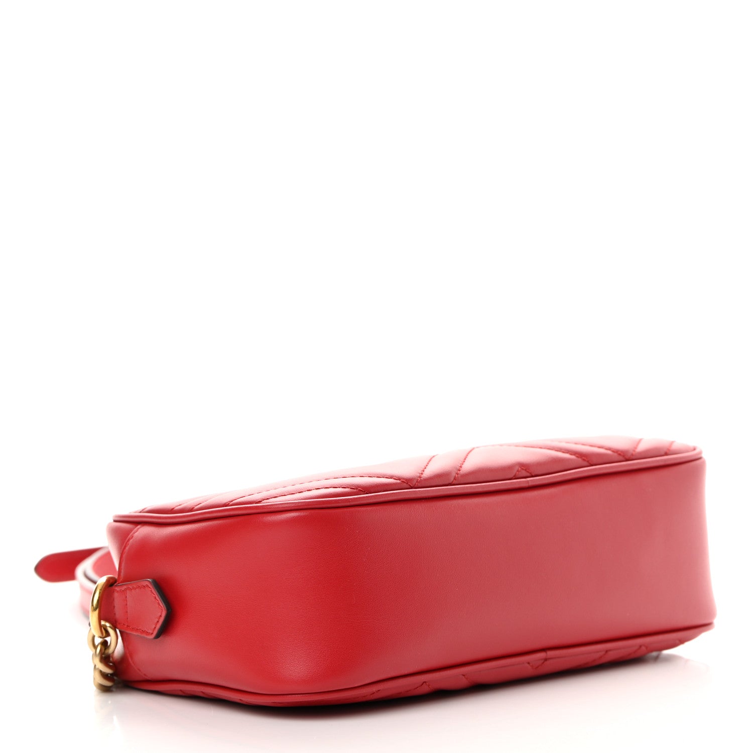 Gucci Calfskin Matelasse Small GG Marmont Chain Shoulder Bag Hibiscus Red 4 of 11