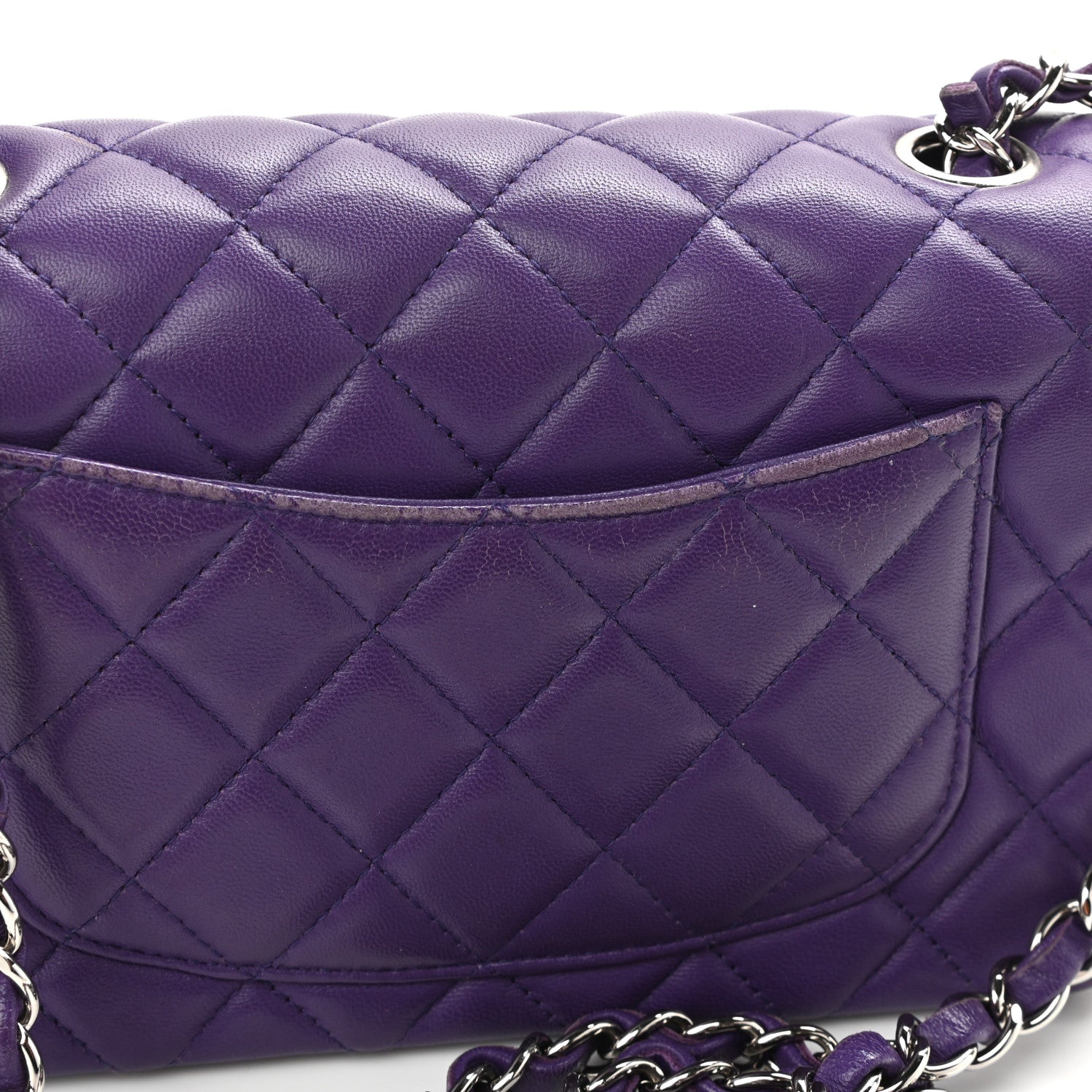 Chanel Lambskin Quilted Mini Rectangular Flap Purple 11 of 14