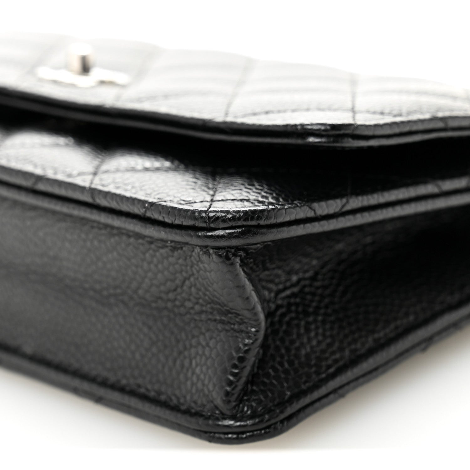 Chanel Caviar Quilted CC Turnlock Wallet On Chain WOC Black 11 of 12
