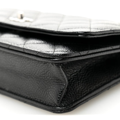 Chanel Caviar Quilted CC Turnlock Wallet On Chain WOC Black 11 of 12