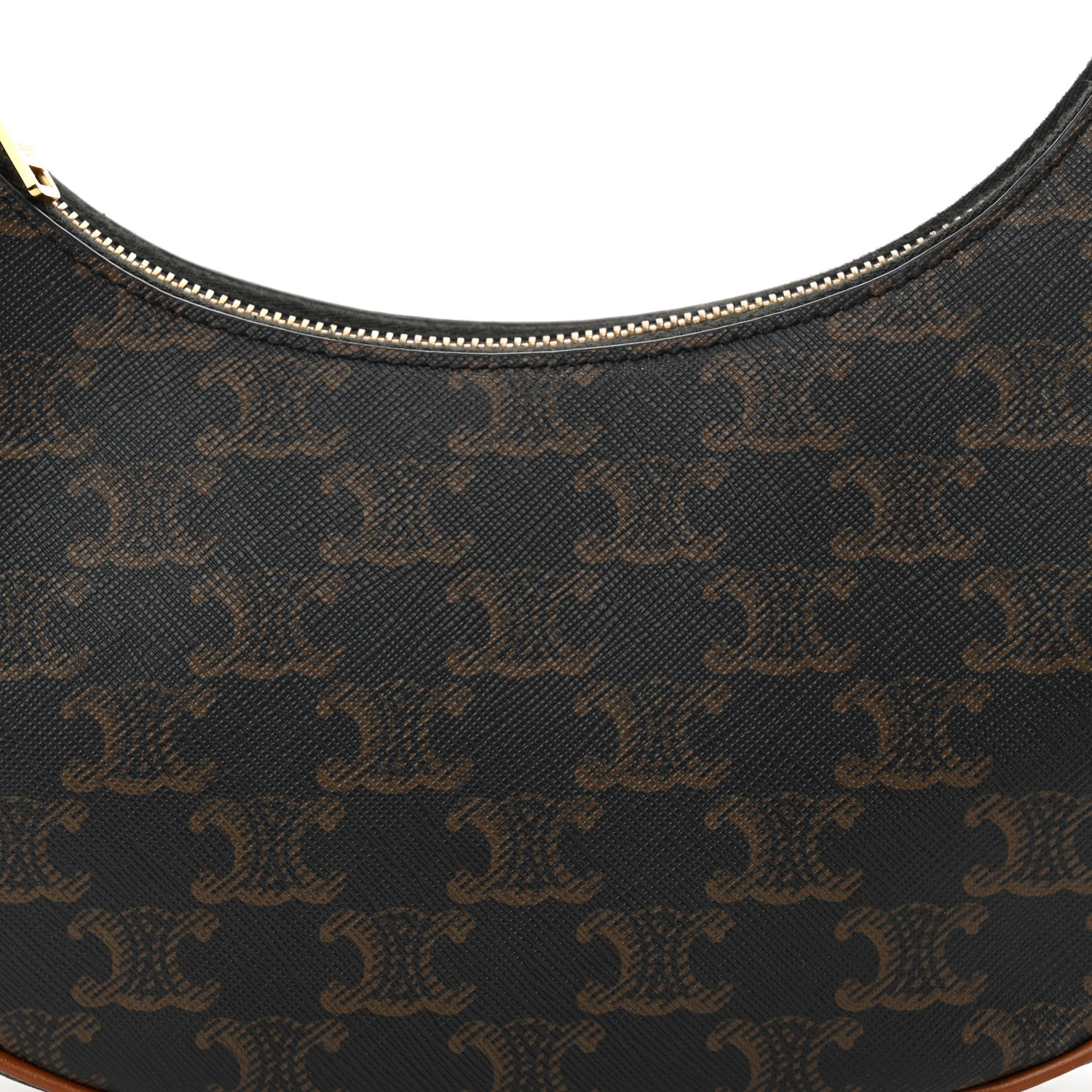 Celine Triomphe Canvas Calfskin Ava Shoulder Bag Tan 8 of 10