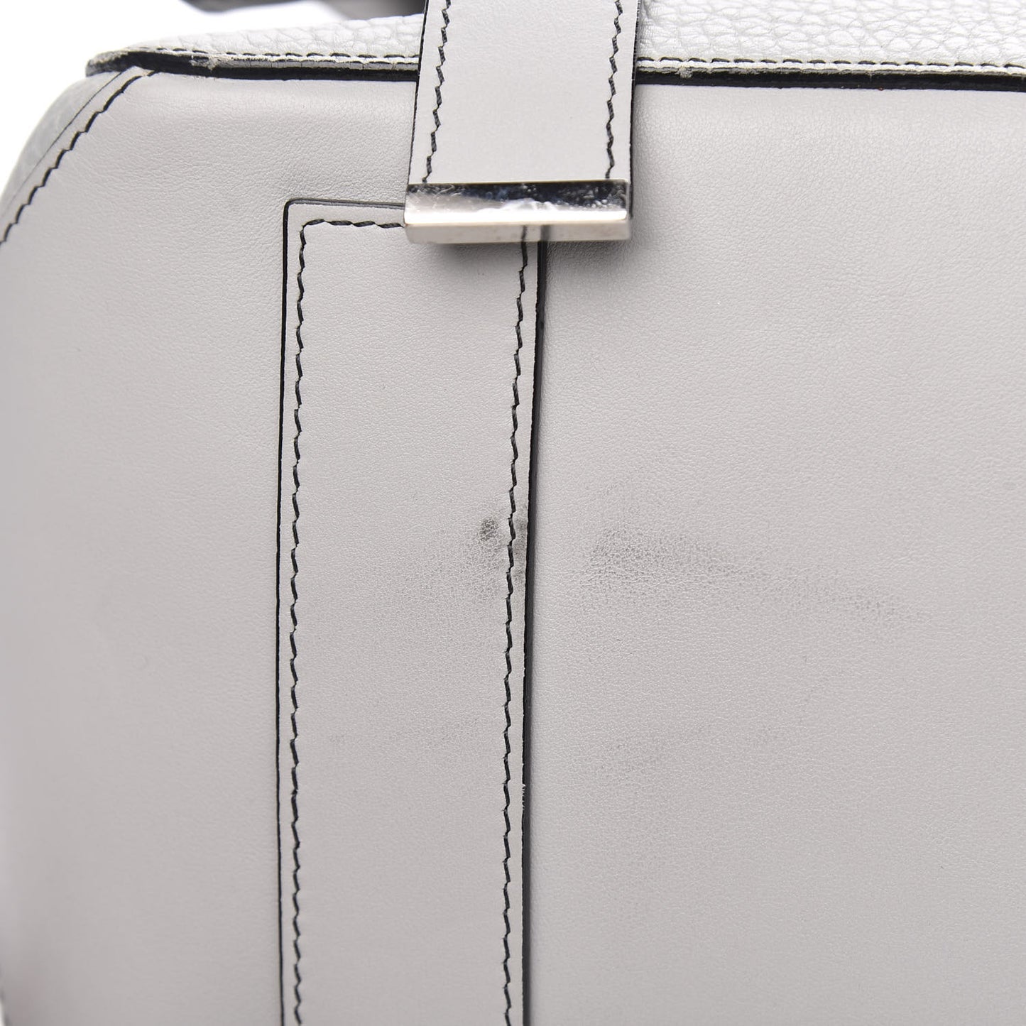 Pebbled Calfskin Small PS Courier Backpack Heather Grey