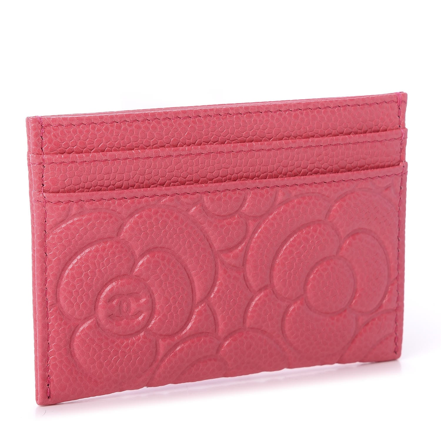 Chanel Caviar Camellia Embossed Card Holder Pink 3 of 9