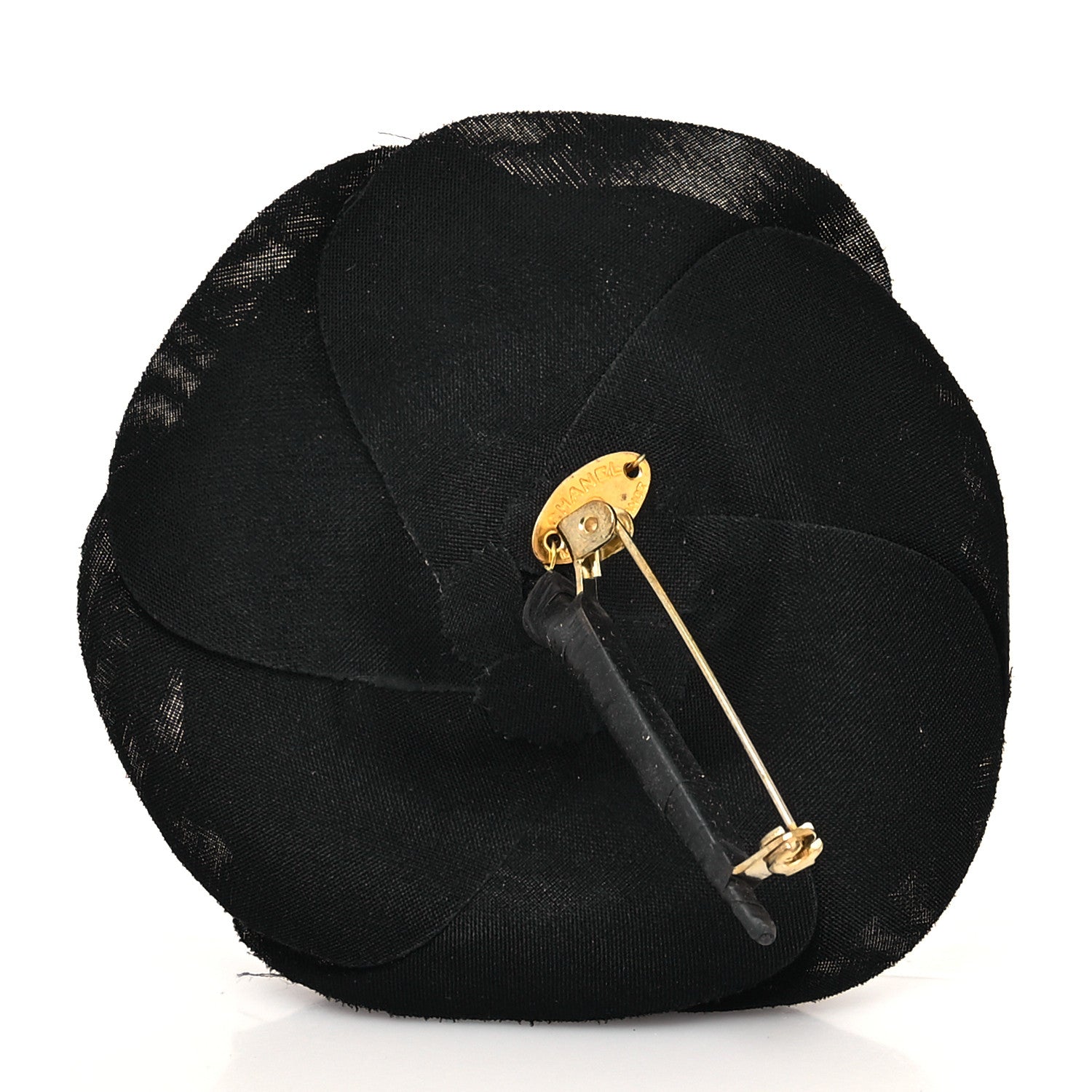 Chanel Silk Taffeta Camellia Brooch Pin Black 3 of 4