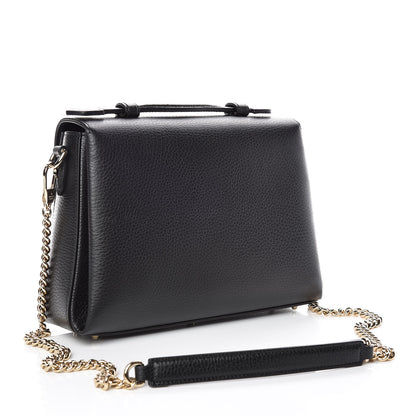 Gucci Dollar Calfskin Interlocking G Top Handle Shoulder Bag Black 3 of 8