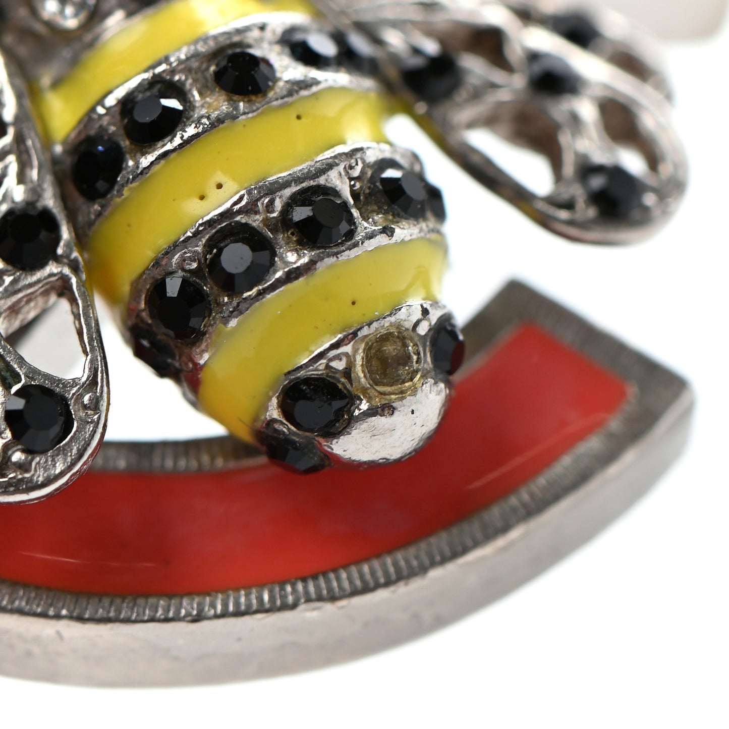Crystal Bee Pendant Necklace Silver Multicolor