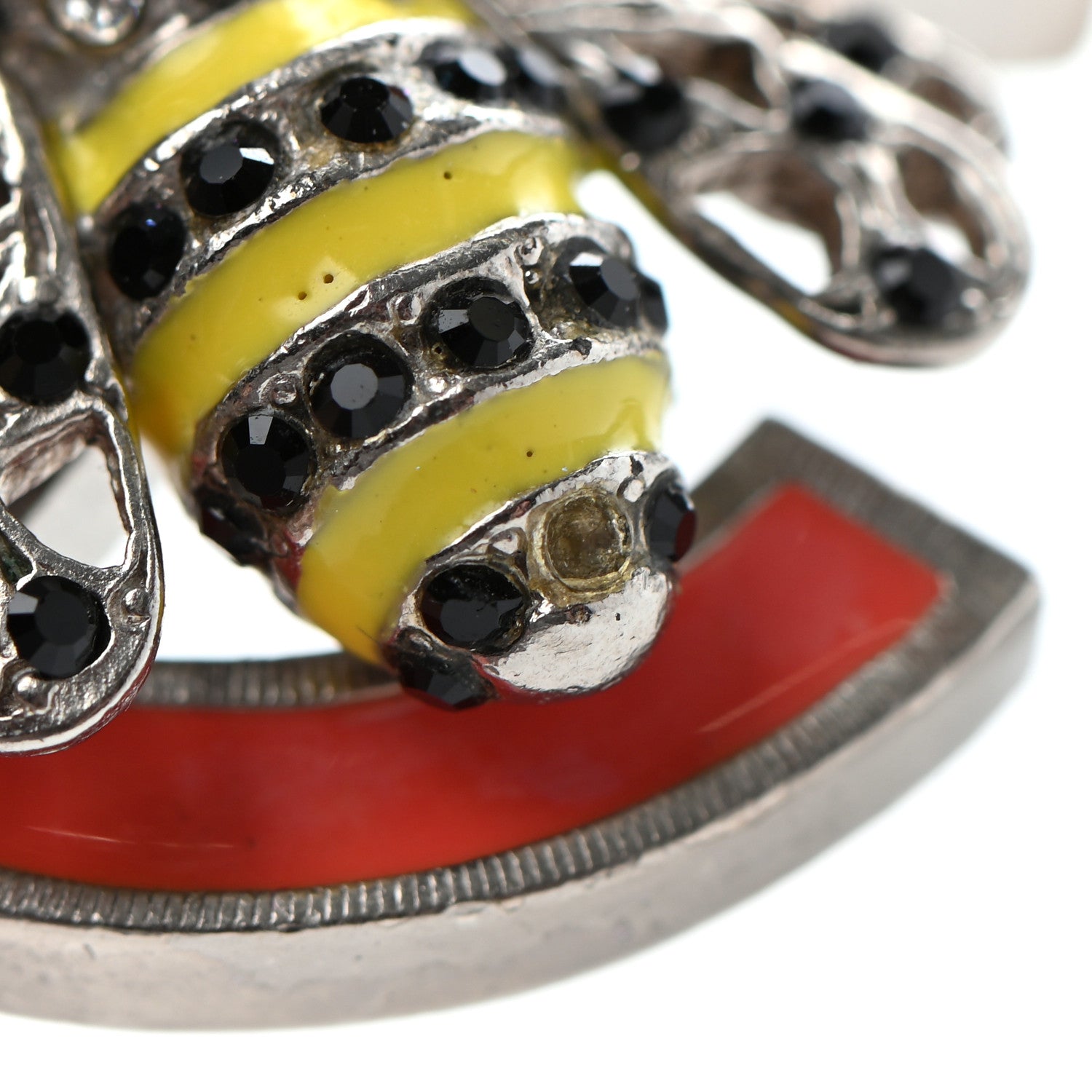 Chanel Crystal Bee Pendant Necklace Silver Multicolor 6 of 6