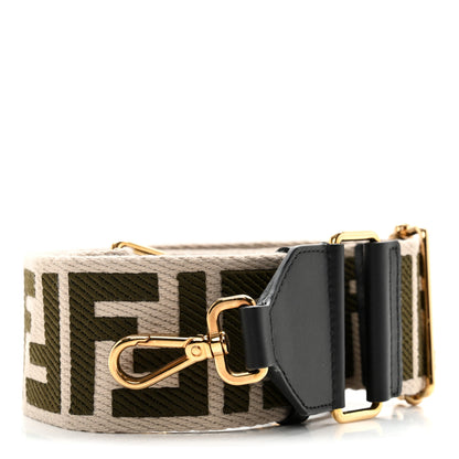 Fendi Ribbon Vitello Century FF 1974 Adjustable Strap You Nuvola Verde Black 1 of 9