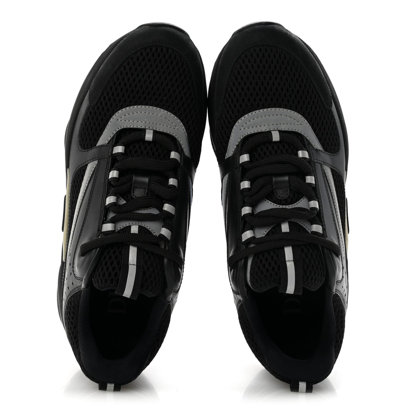 Technical Mesh Calfskin Mens B22 Sneakers 40 Black
