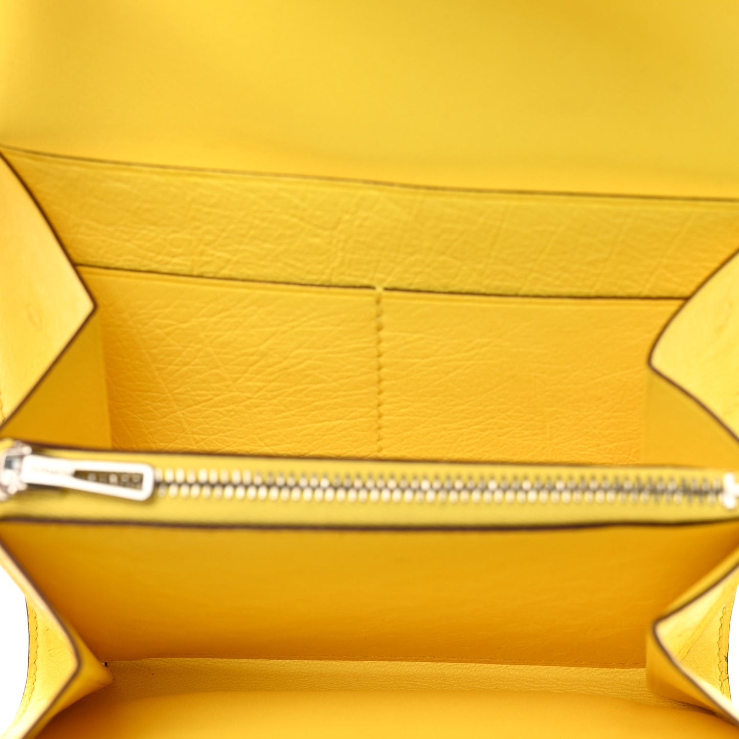 Ostrich Constance Short Wallet Jaune Citron