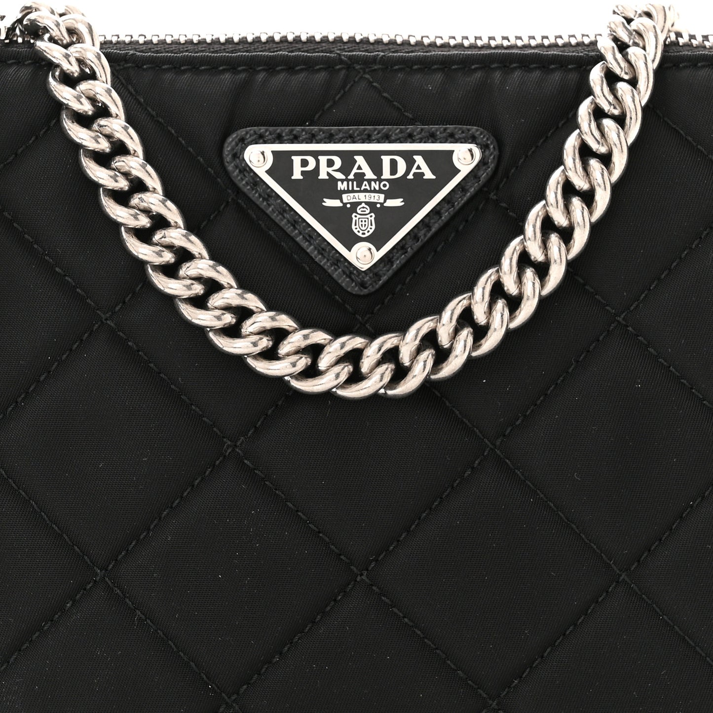 Nylon Tessuto Impuntu Quilted Crossbody Bag Black