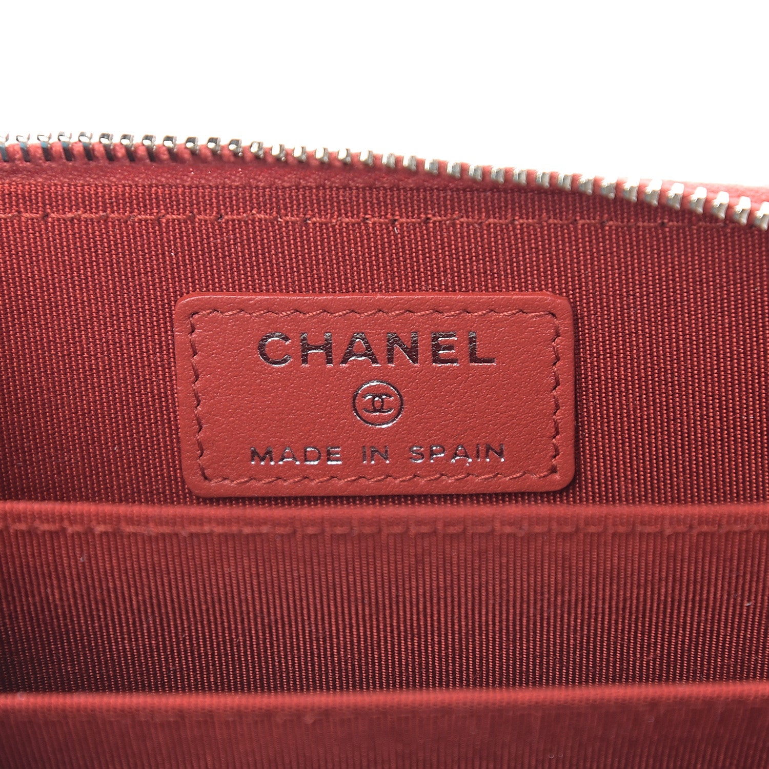Chanel Caviar Quilted Zip Coin Purse Red 5 of 7