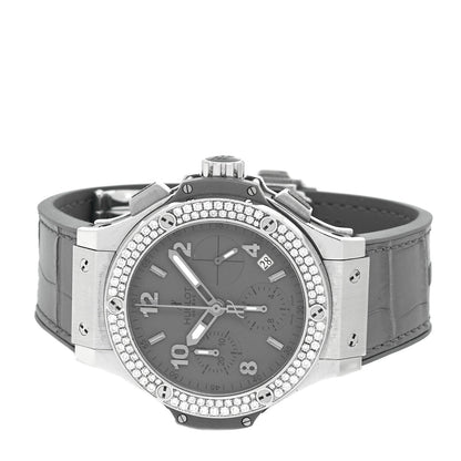Hublot Stainless Steel Alligator Diamond Pave Bezel 41mm Big Bang Automatic Watch Grey 342.ST.5010.LR.1104 2 of 4