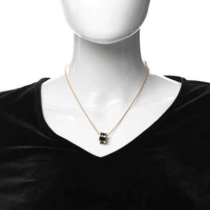Bulgari 18K Rose Gold Black Ceramic B.Zero1 Pendant Necklace 2 of 5