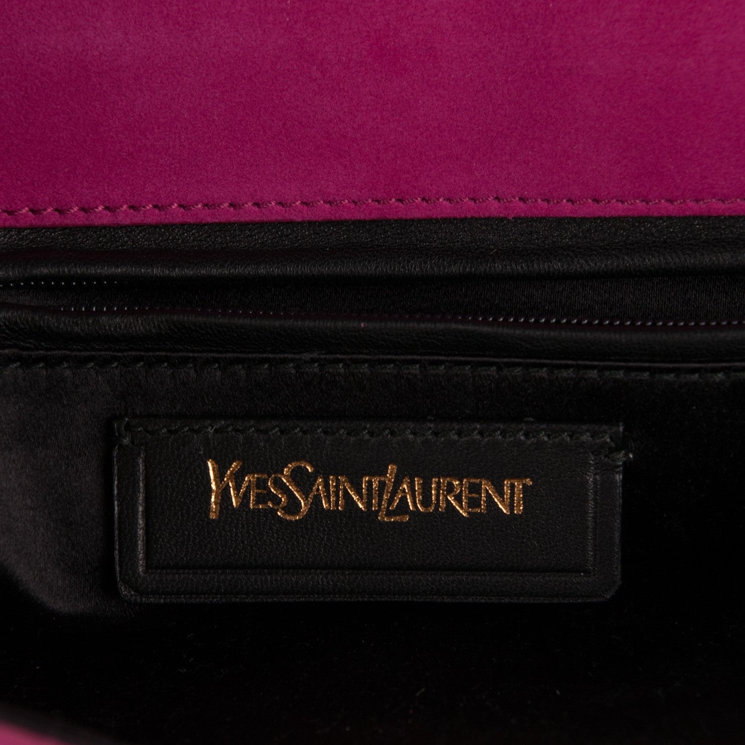Saint Laurent Suede Y Envelope Clutch Fuchsia 6 of 7