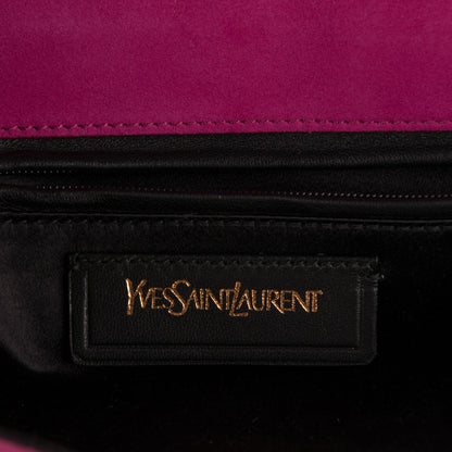 Saint Laurent Suede Y Envelope Clutch Fuchsia 6 of 7