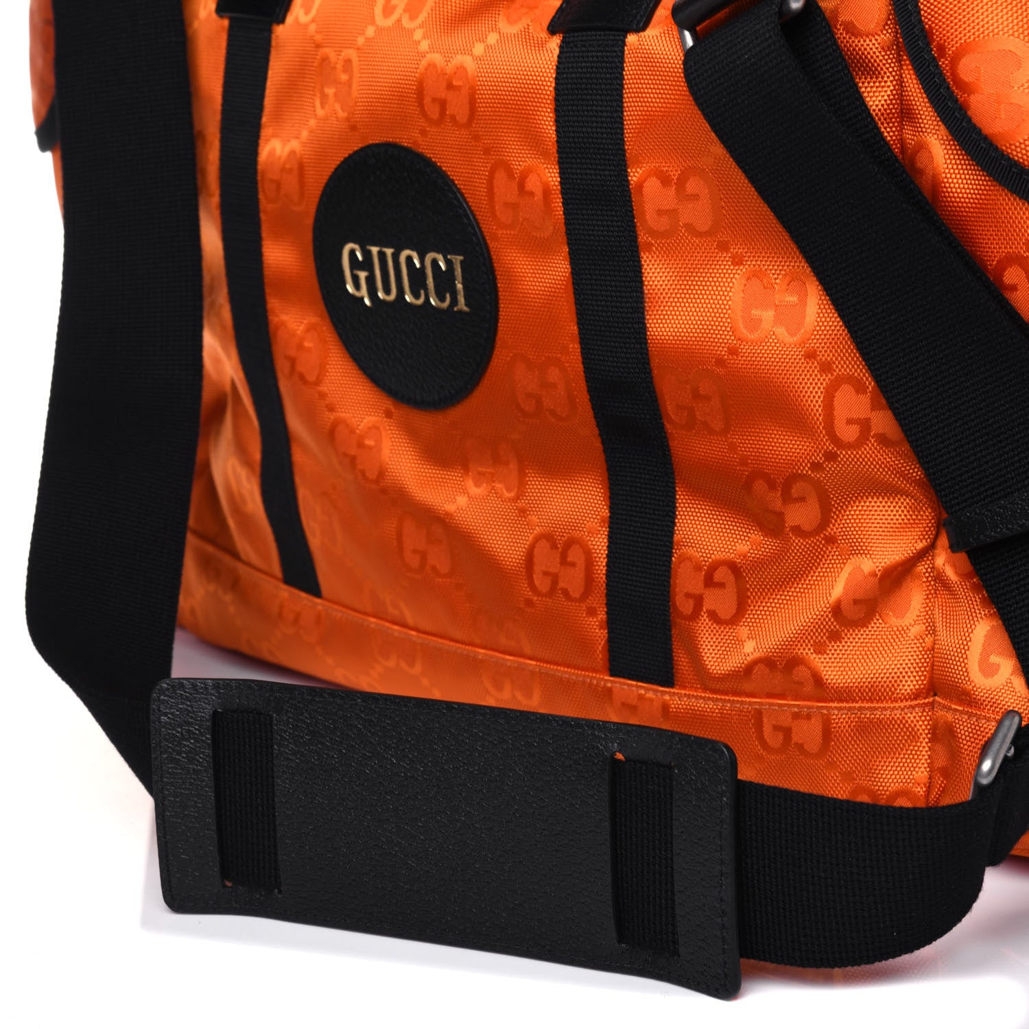 Gucci Econyl Nylon Monogram Off The Grid Duffle Bag Carrot Orange Black 14 of 14