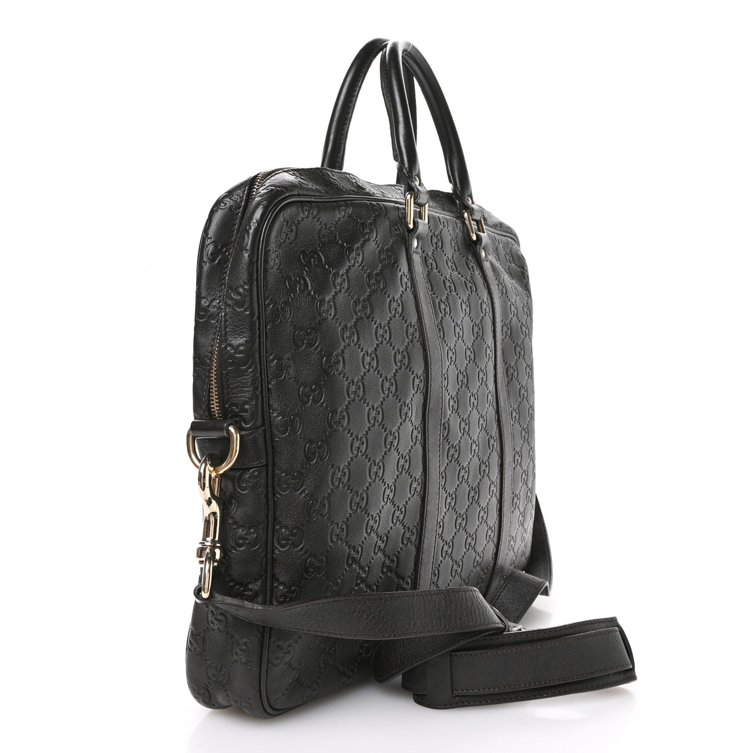 Gucci Guccissima Signature Briefcase Dark Brown 2 of 21