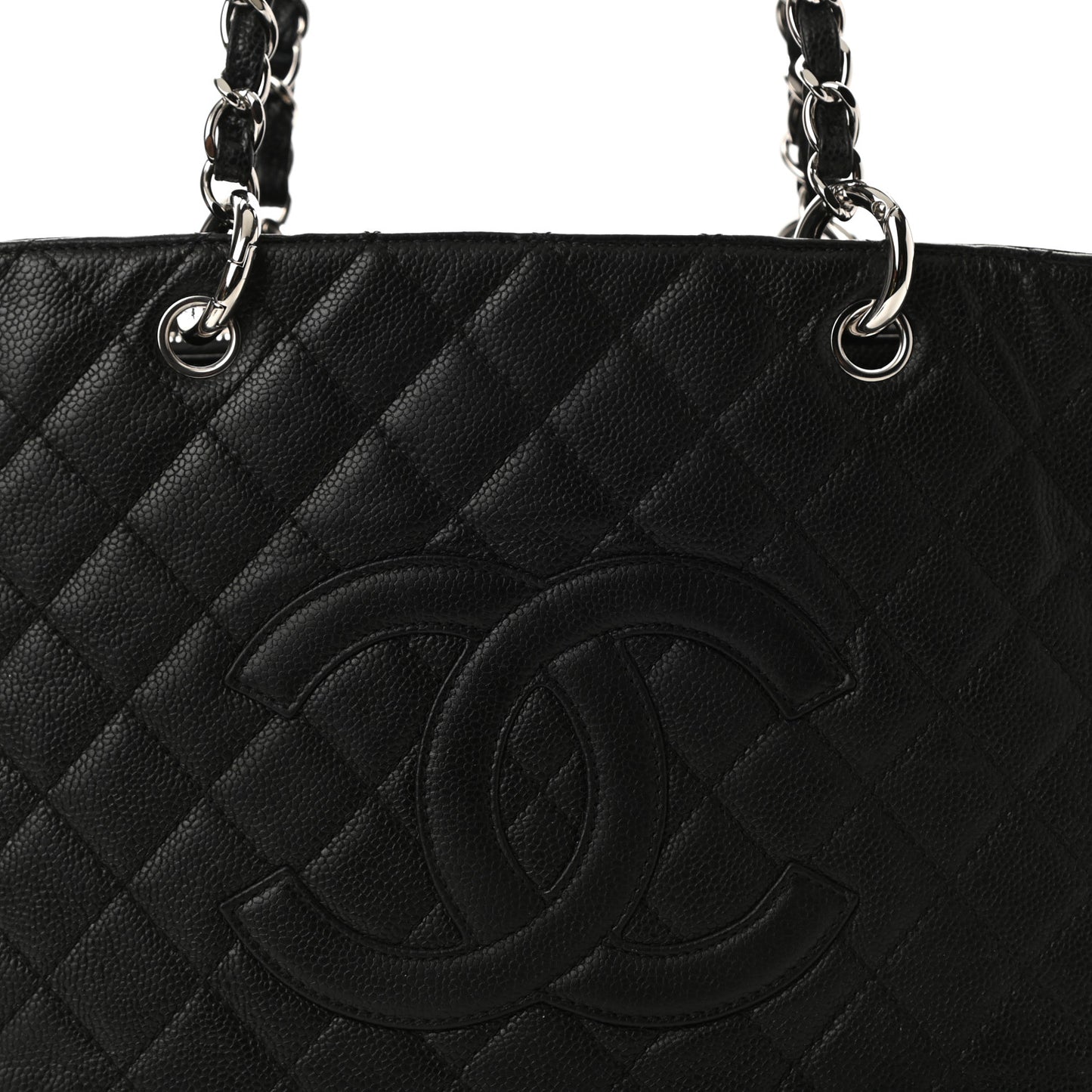 Caviar Quilted Grand Shopping Tote GST Black