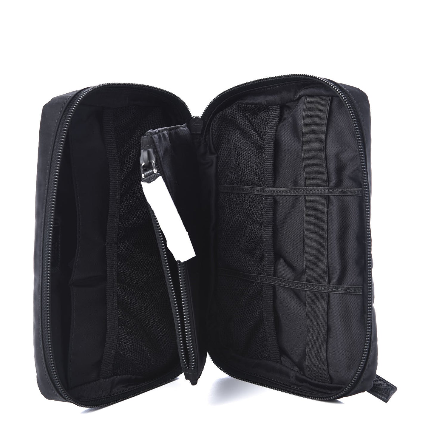 Tessuto Nylon Saffiano Necessaaire Pouch Black