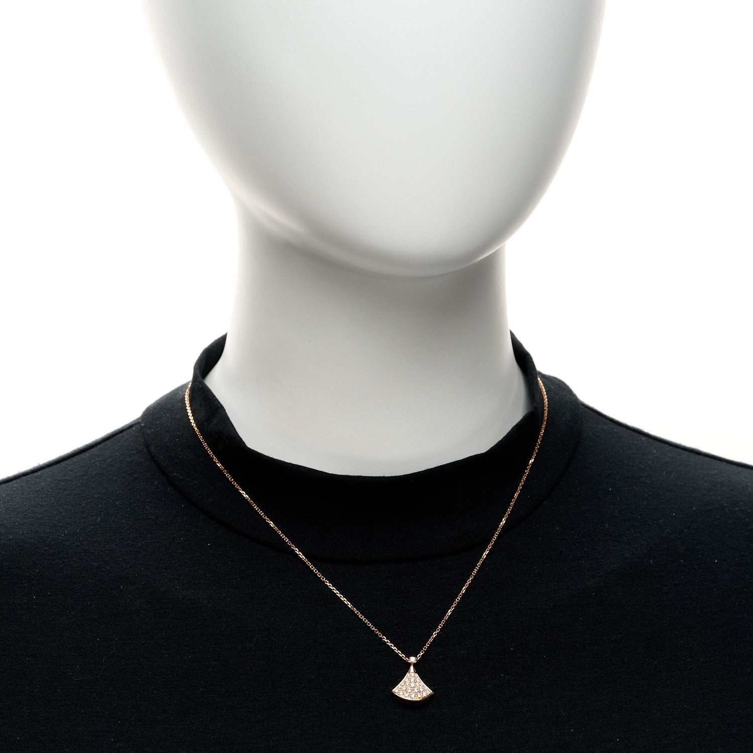 Bulgari 18K Rose Gold Diamond Divas' Dream Pave Pendant Necklace 2 of 5
