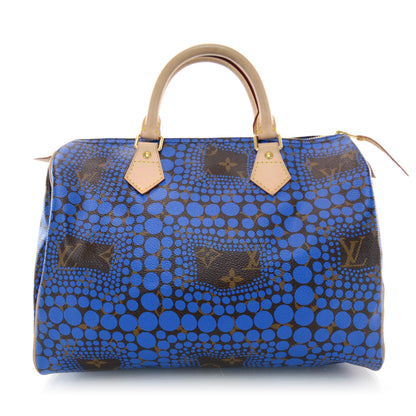 Louis Vuitton Monogram Kusama Town Speedy 30 Blue 1 of 9
