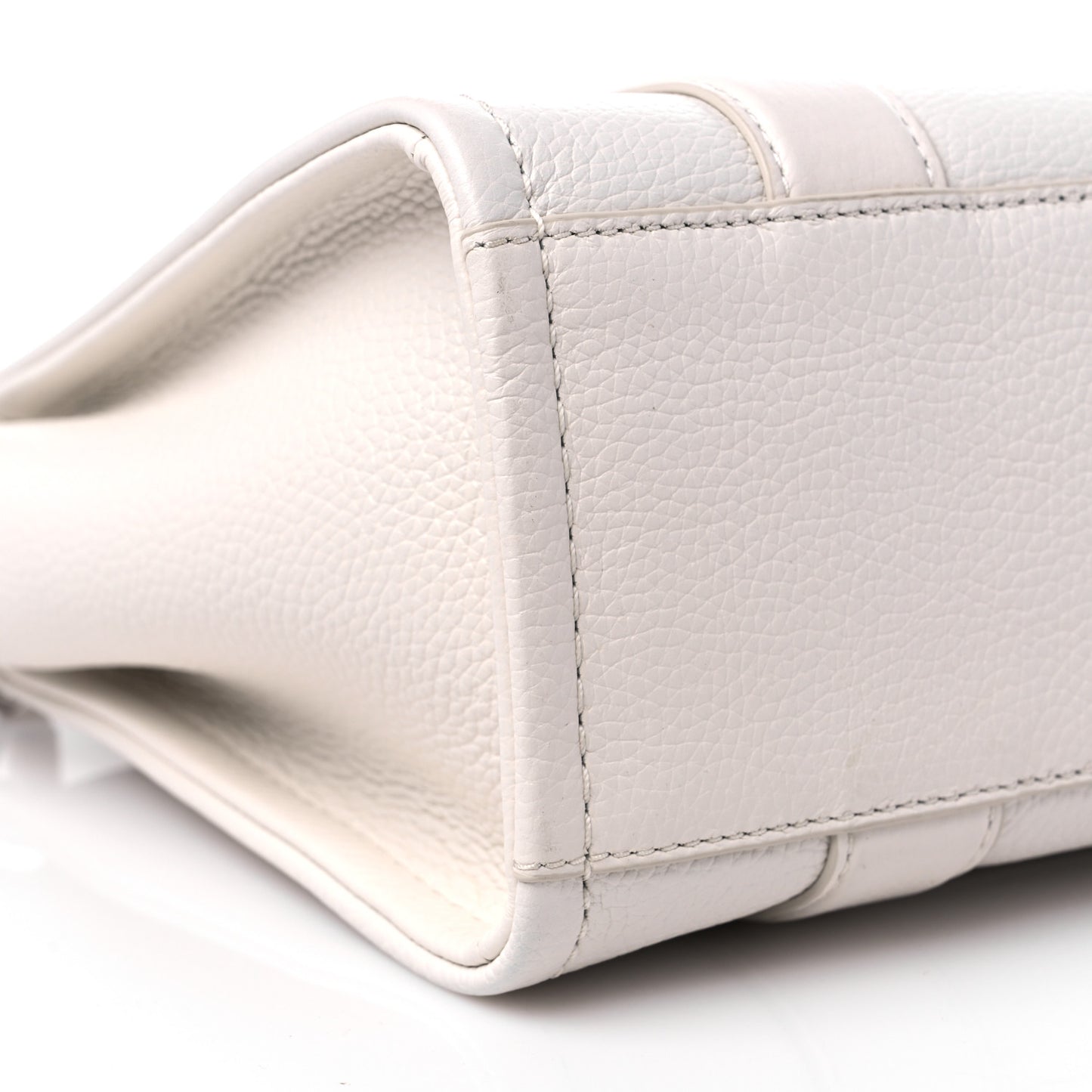 Grained Calfskin Mini The Tote Bag Cotton Silver