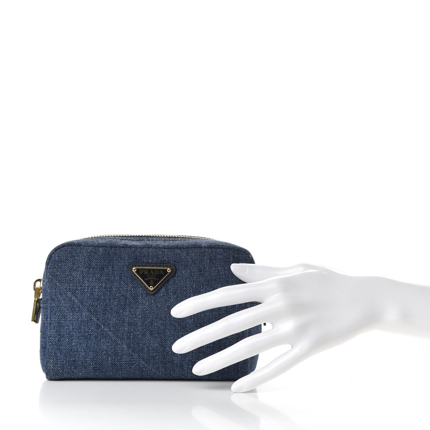 Denim Cosmetic Pouch Bleu